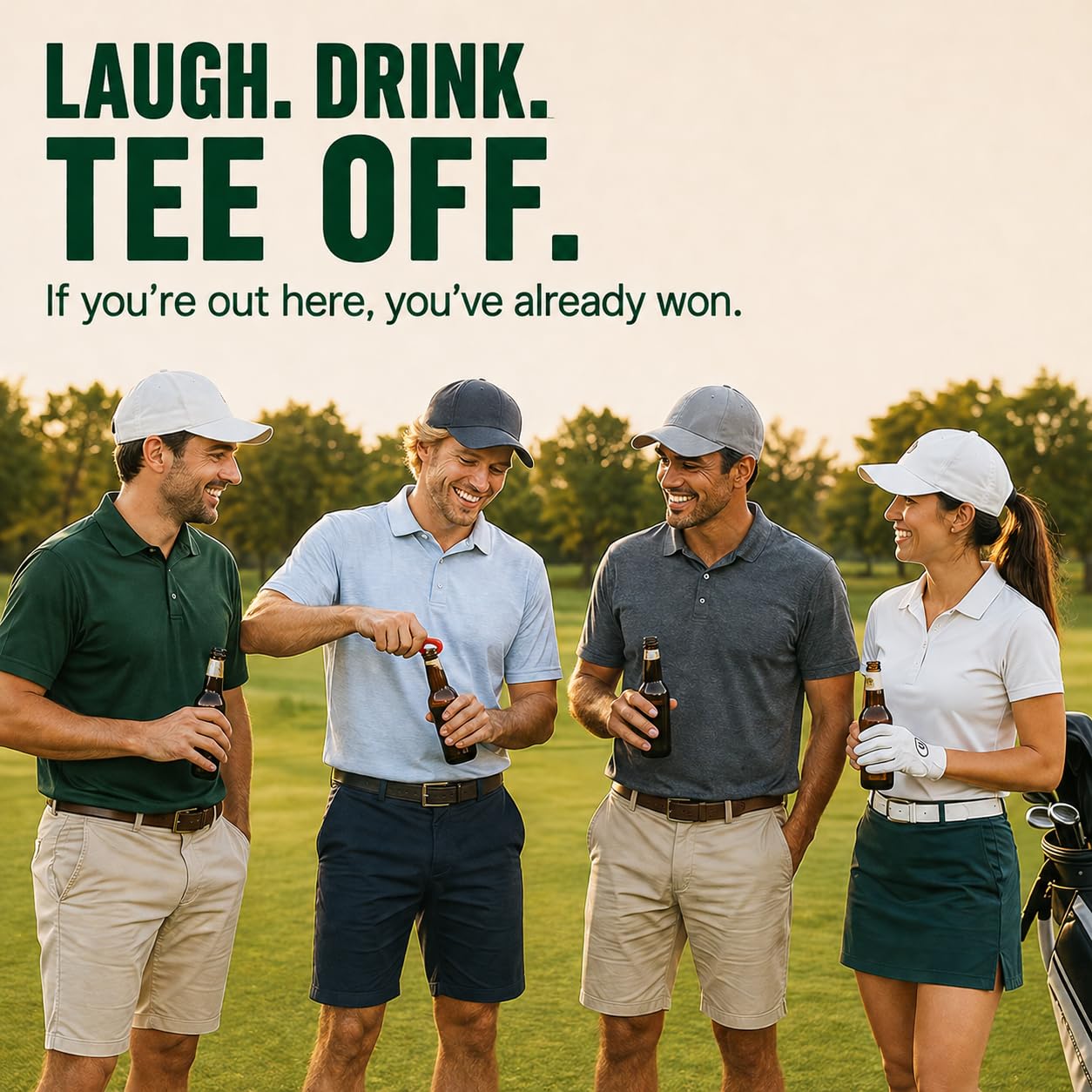 Golf Tee Bottle Beer Opener - Funny Golf Tee 6 Pack Gift for Men and Dads, Bachelor Party Novelty Gift for Golf Outings, Party Favor, Trips, Tournaments | The 19th Hole Helper