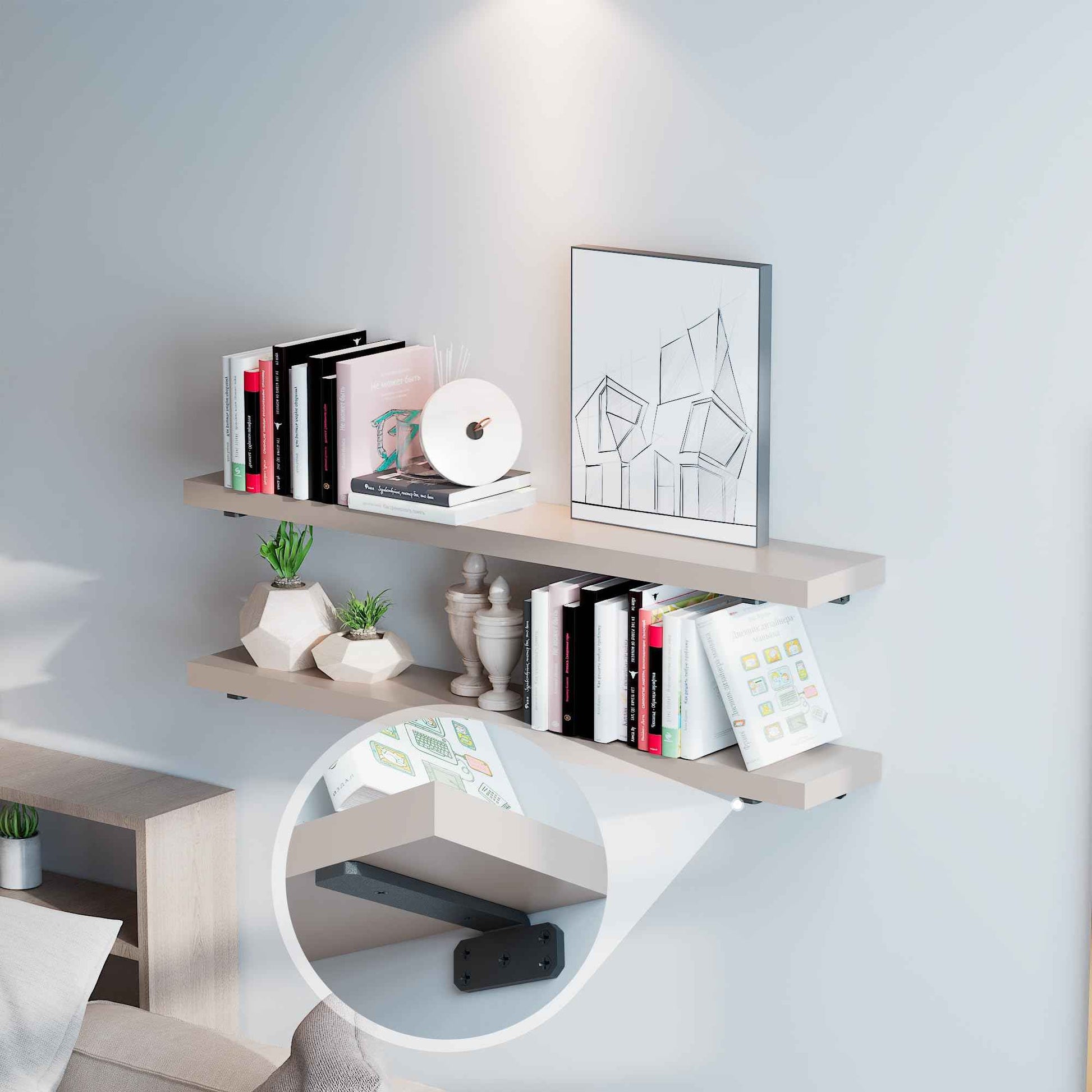 JZVXX 6Pack 6'' Shelves Brackets, Wood Shelving Brackets Hardware - 6/8/10/12 Inch - Rustic Bracket for Supporting Wooden Boards (6, 6inch)