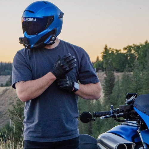 Harssidanzar Leather Motorcycle Gloves - Touchscreen Compatible for Men | GM028 Model