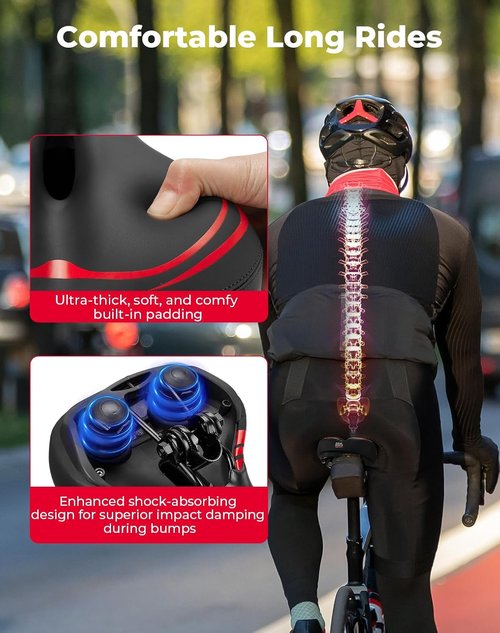 KEMIMOTO Bike Seat Cushion - Soft Foam Padded Comfort for Men & Women | Ideal for Touring & Commuting