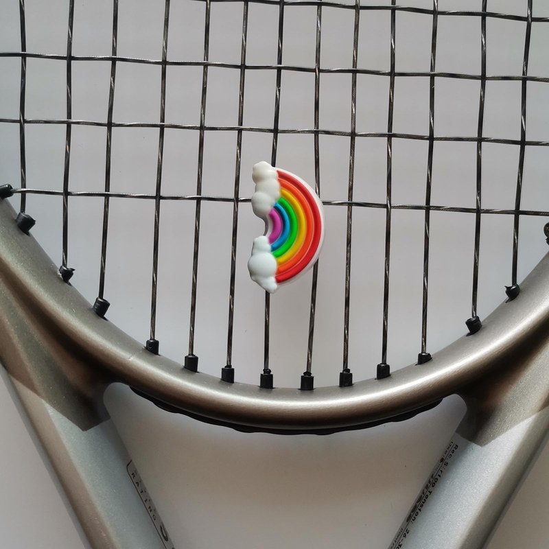 Tennis Dampener Cute/Funny 5 Pack Rainbow Tennis Racket Vibration Dampener Soft Silicone Tennis Racquet Shock Absorbing Tennis Damper Tennis Racket Shock Absorber