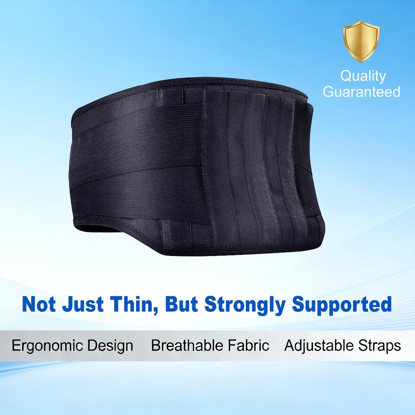 XOBTURP Back Brace for Lower Back Pain & Sciatica Relief - Heavy Duty Lumbar Support Belt with 5 Reinforced Stays for Herniated Disc, Arthritis, Work & Lifting - Men & Women (39-44.9” Large)