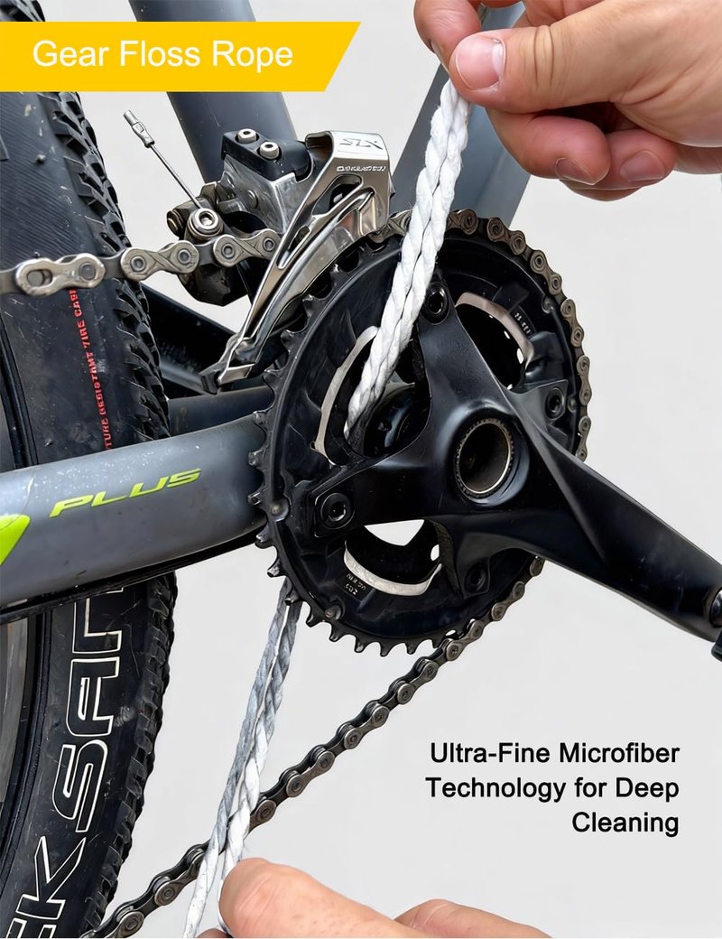 Ultrafashs Bike Cleaning Kit - 7-Piece Essential Set with Degreaser 10oz, Wet Lube 2oz, Chain Scrubber & Brush for Chain Maintenance