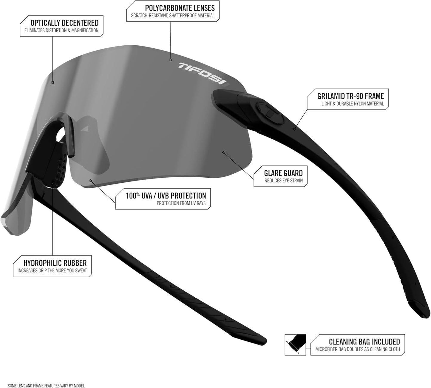 Tifosi Vogel SL Sport Sunglasses - Versatile Protection for Baseball, Cycling, Golf & More | Unisex Design