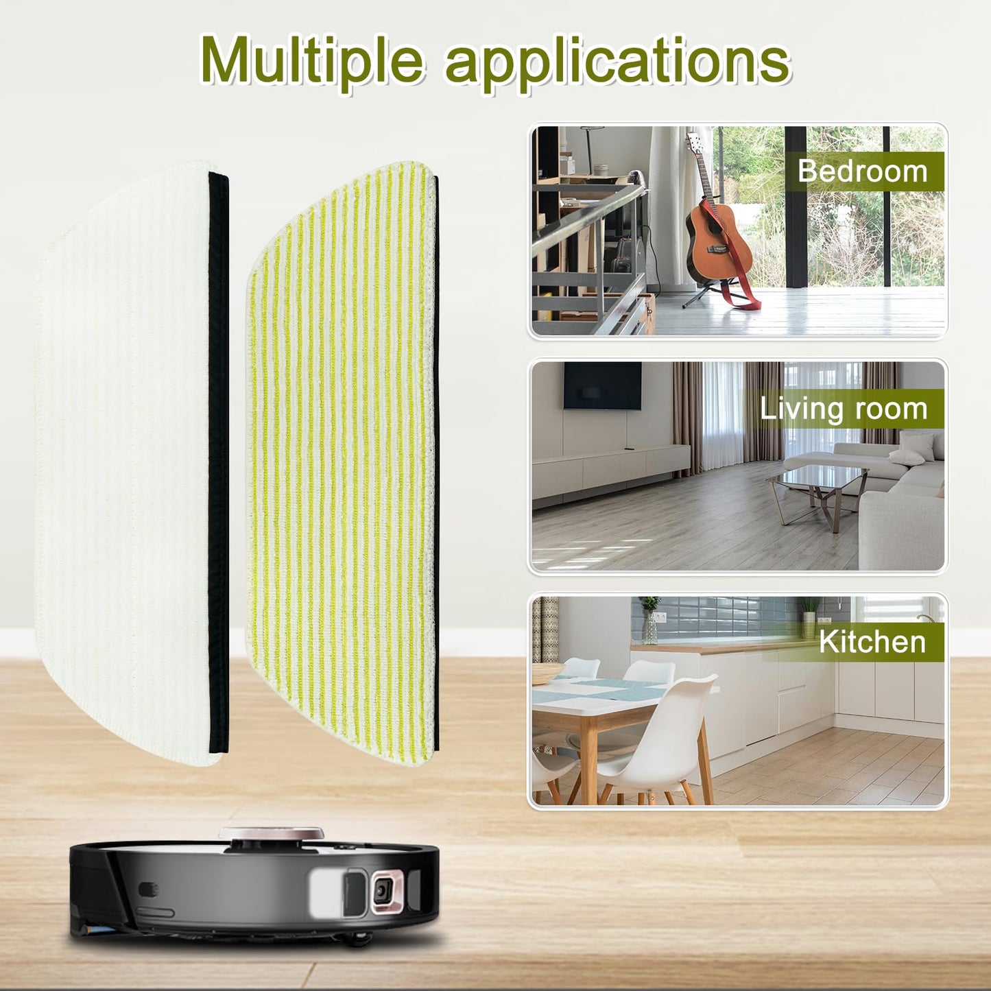 6 Pack Microfiber Vacmop Replacement Pads Compatible with Shark AV2800ZE RV2820YE AV2810YS RV2820ZE AV2820S PowerDetect NeverTouch Robot Vacuum Cleaner,Reusable Mop Vac Pads Vac Mop Pads Refills