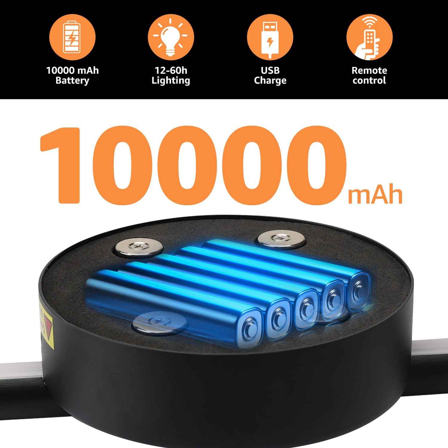 Black Battery Operated Wall Sconces 2 Packs with Remote Control, Dimmable Rechargeable Wall Sconces, 360°Rotate, LED Wireless Stepless Dimming Wall Lights for Living Room, Hallway, Bedroom 23.6 Inch