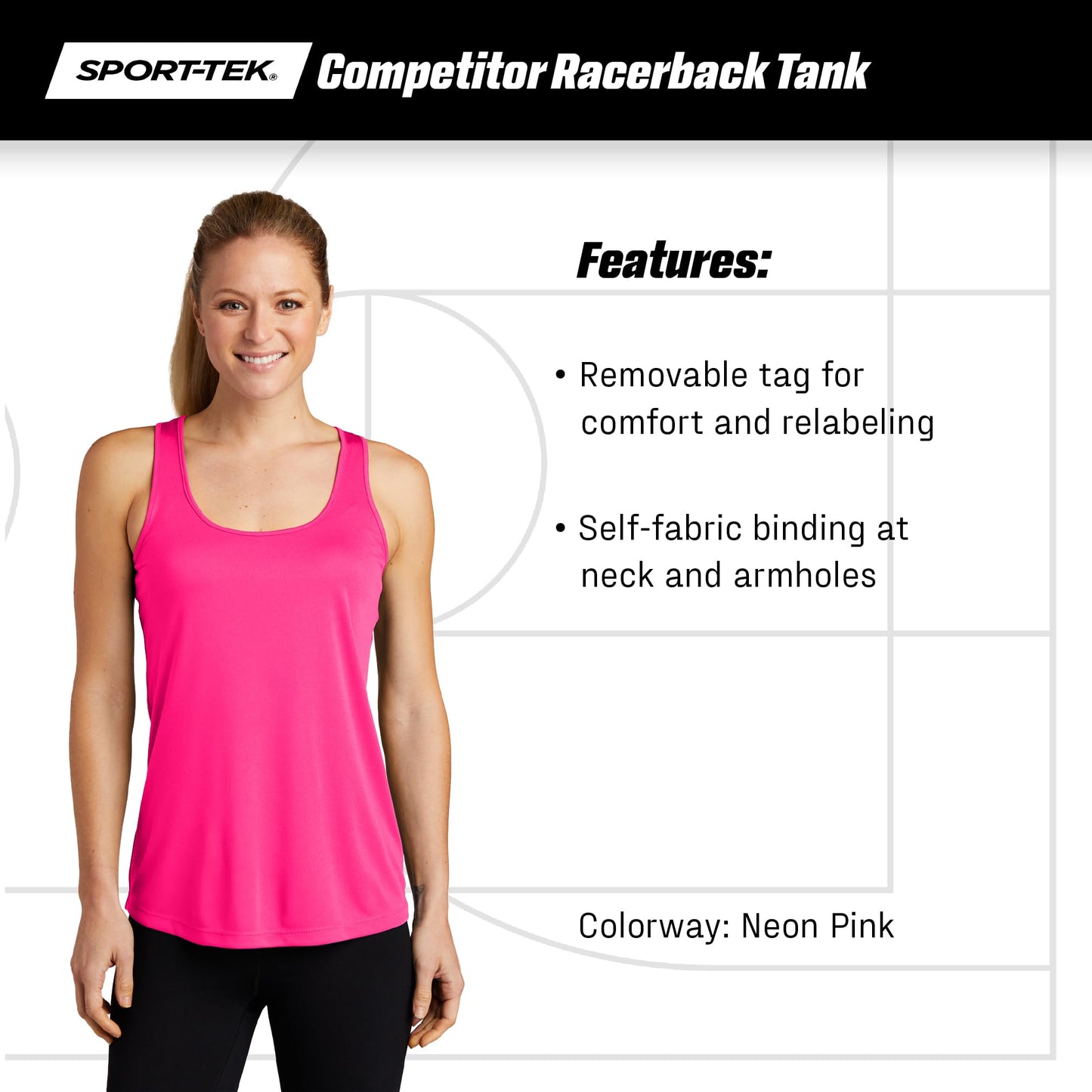 SPORT-TEK Women's PosiCharge Competitor Racerback Tank | Summer Workout Top, Athletic Fit Clothing for Gym & Running Black