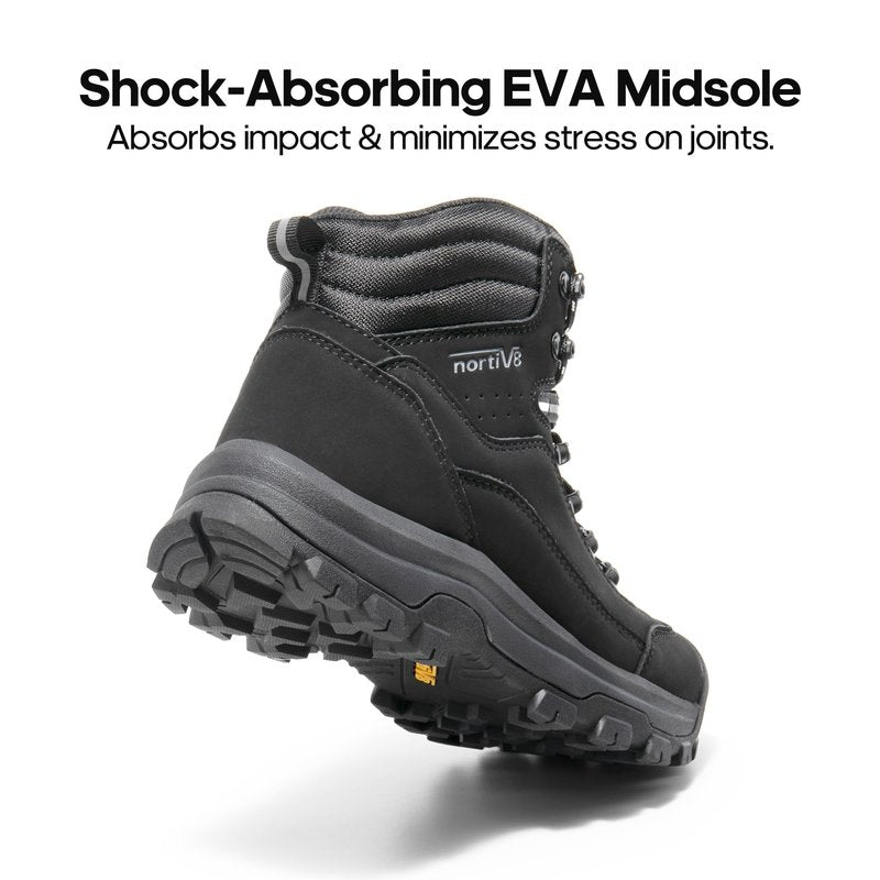 NORTIV 8 Women's Hiking Boots Waterproof Trekking Camping Trail Backpacking Boots for Outdoor,Size 8.5,Black,SNHB243W