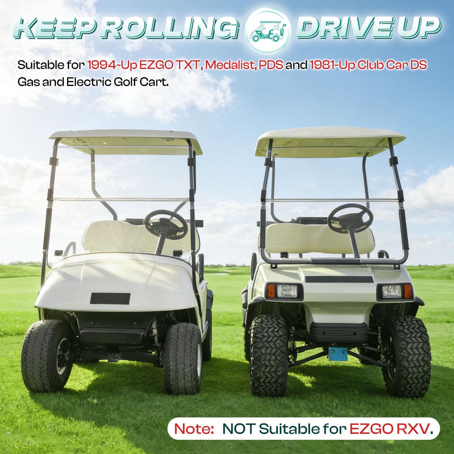 DRIVE UP Golf Cart Rear Leaf Spring Bushings Kit for EZGO TXT 1994-up Gas and Electric Golf Carts, Bushing and Sleeves with Screws Nuts, Replace OEM 1015583, 70289G0