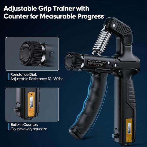 FitBeast Grip Strength Tester - 3-in-1 Hand Strengthening Tools for Progress Tracking & Recovery