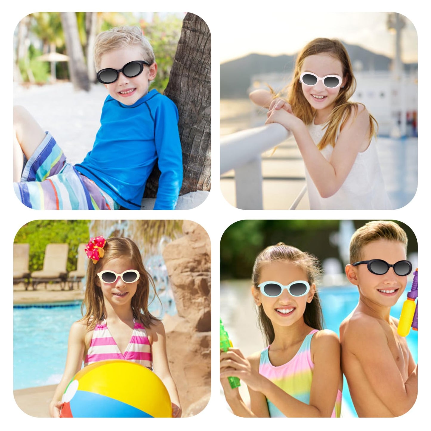 VideMundi Kids Sunglasses Polarized UV Protection Flexible TPEE Frog Eye Fashion Glasses Shades for Boys & Girls Age 4-12(Yellow)