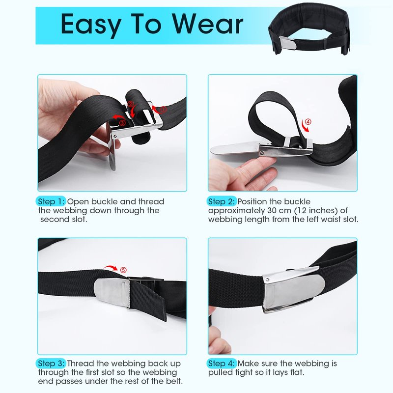 Pluzluce Scuba Weight Belt with 5 Pockets, Quick-Release Buckle Diving Pocket Weight Belt Adjustable Snorkeling Webbing Weight Pouch Belt fit for Waist 32" to 52" Black (Not Including Weights)