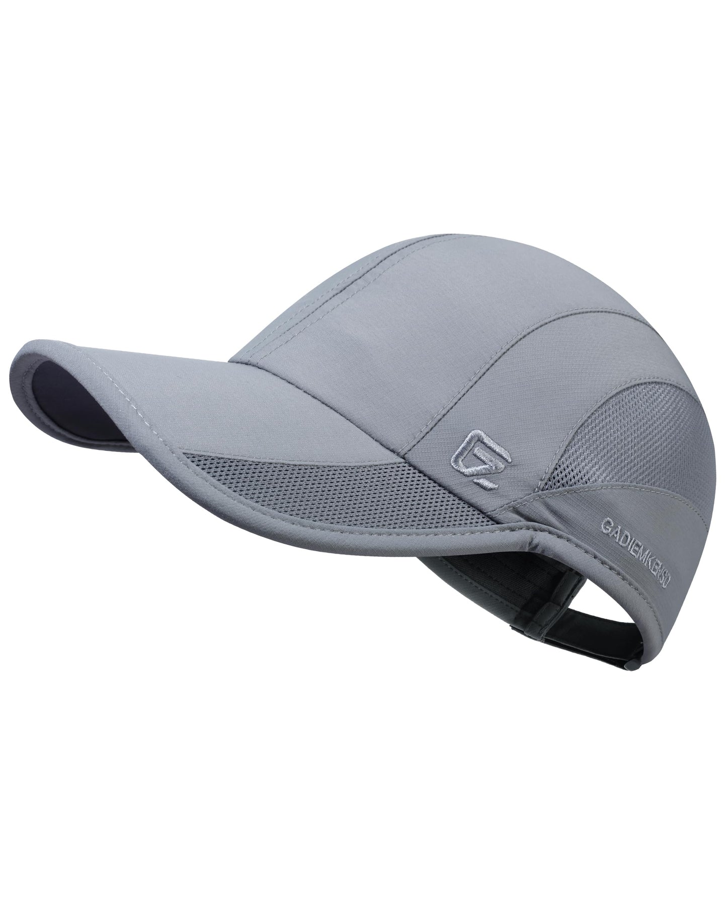 GADIEMKENSD Cooling Running Hat Quick Dry Summer Baseball Cap UPF50+ Sports Sun Caps Breathable Mesh Trucker Dad Hats Unstructured for Golf Tennis Hiking Gym Camp Silver Gray M/L 7-7 1/2