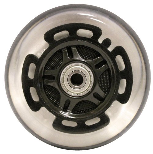 L.E.D. Scooter Wheels with ABEC 9 Bearings for Razor Scooters 100mm Light Up 2-Pack (Black)