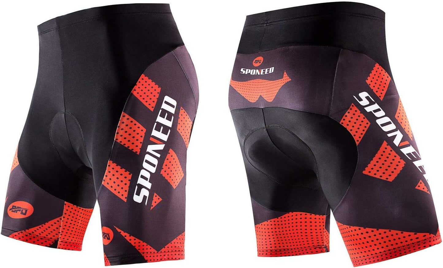 Sponeed Men's Cycling Shorts - Padded Bike Riding Tights for Ultimate Comfort | Black, Size M-XXL