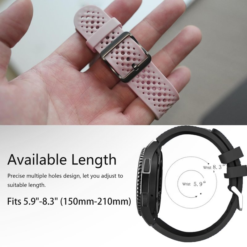 Lamshaw Compatible for EmeTerm Explore Bands, Sport Desgined Silicone band with Metal Buckle Compatible for EmeTerm Explore (2 Pack-Black+Pink)