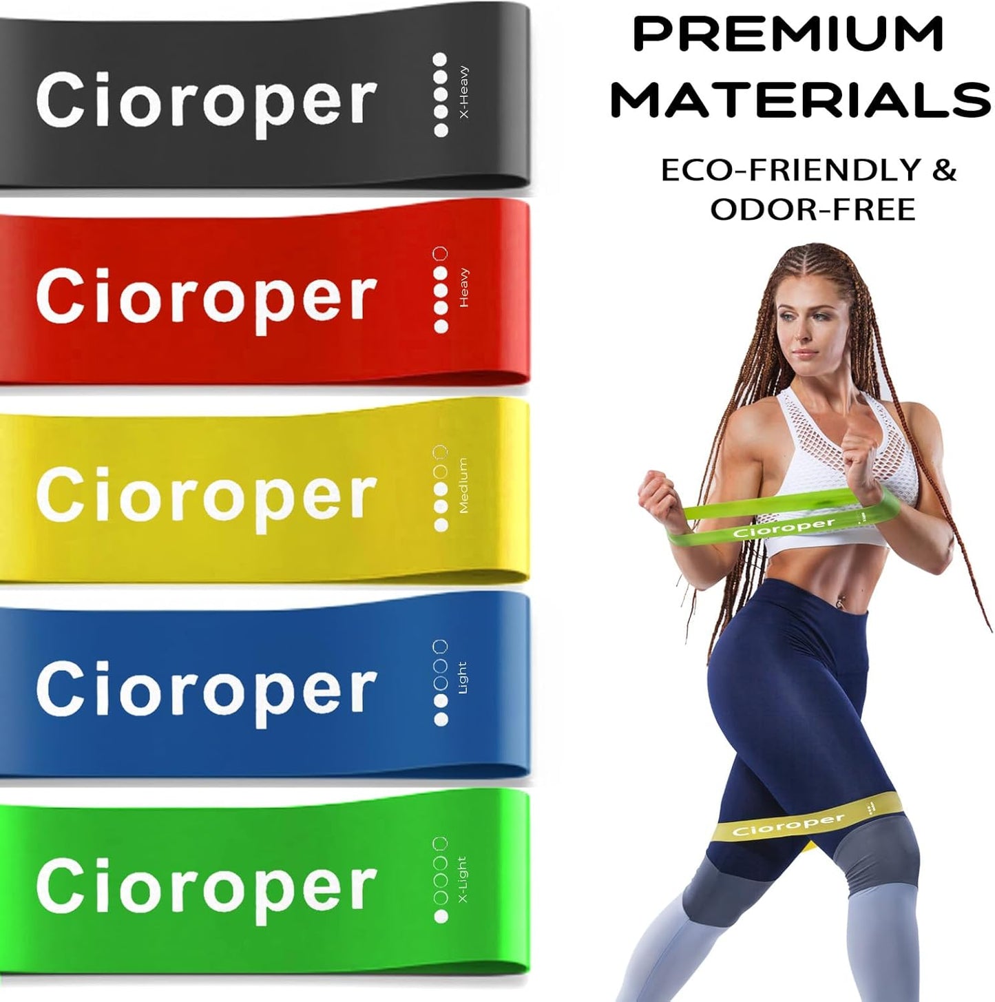 Skiennix Resistance Bands - Versatile Workout Loop Bands Set for Men & Women | 5-Piece Kit for Stretching, Pilates, Yoga, and Physical Therapy
