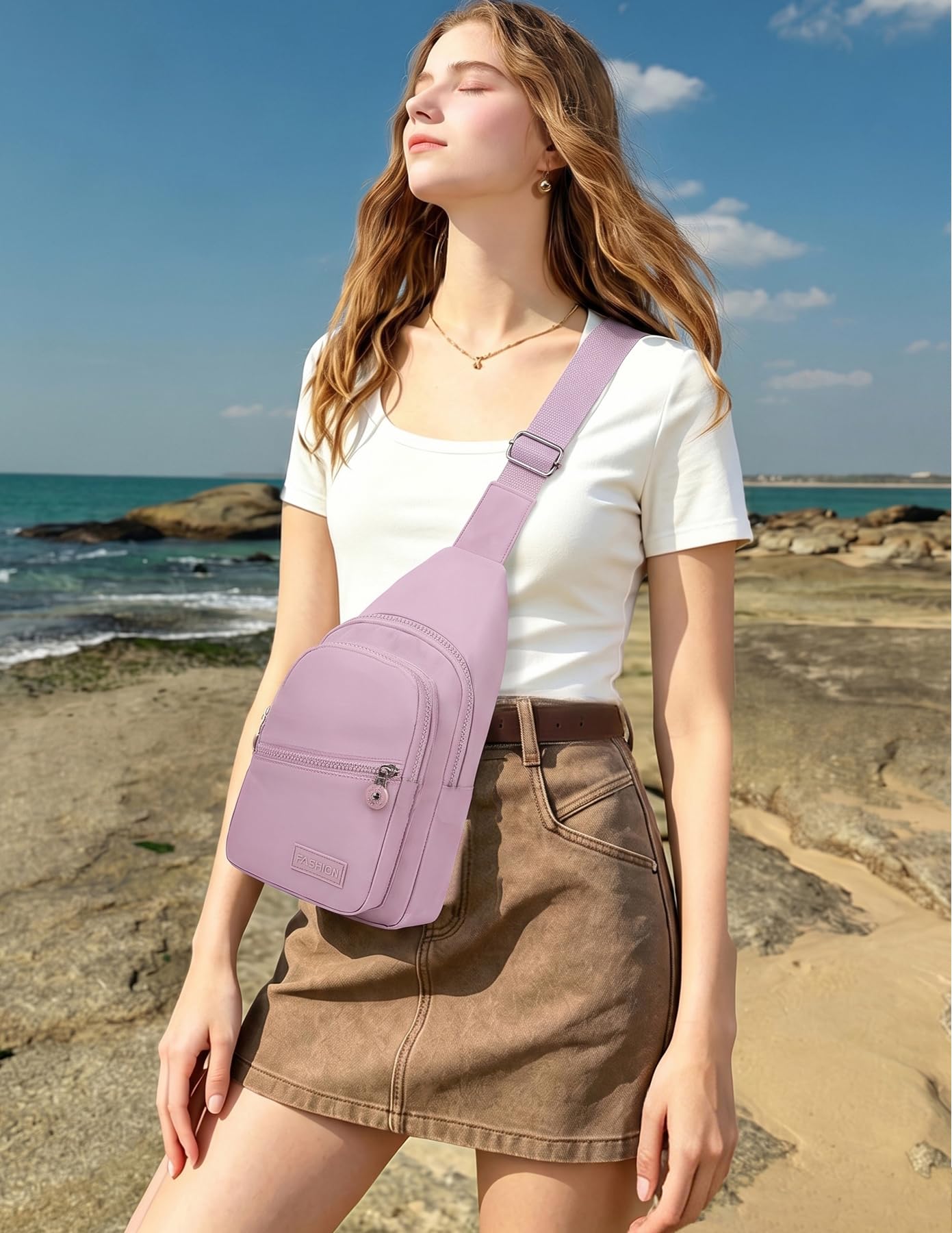 EVANCARY Crossbody Bag Small Sling Bags for Women Men Lightweight Cross Body Shoulder Sling Backpack Chest Daypack