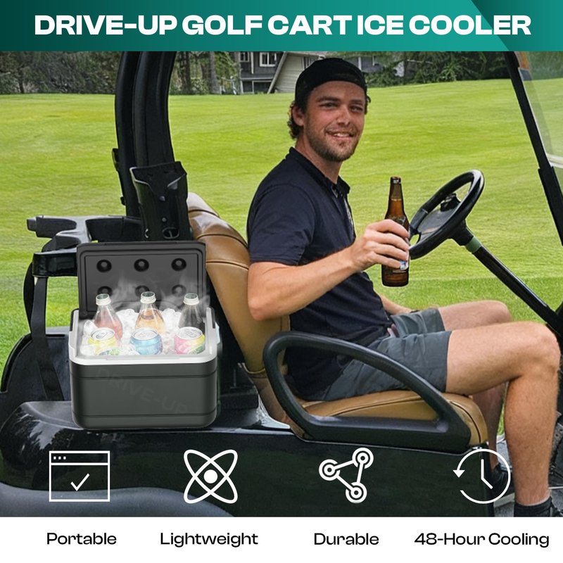 DRIVE UP Club Car Precedent Cooler, Club Car Cooler with Mounting Bracket Kit Caddy for Club Car Precedent and Club Car Tempo and Onward OEM 102588101 103886801