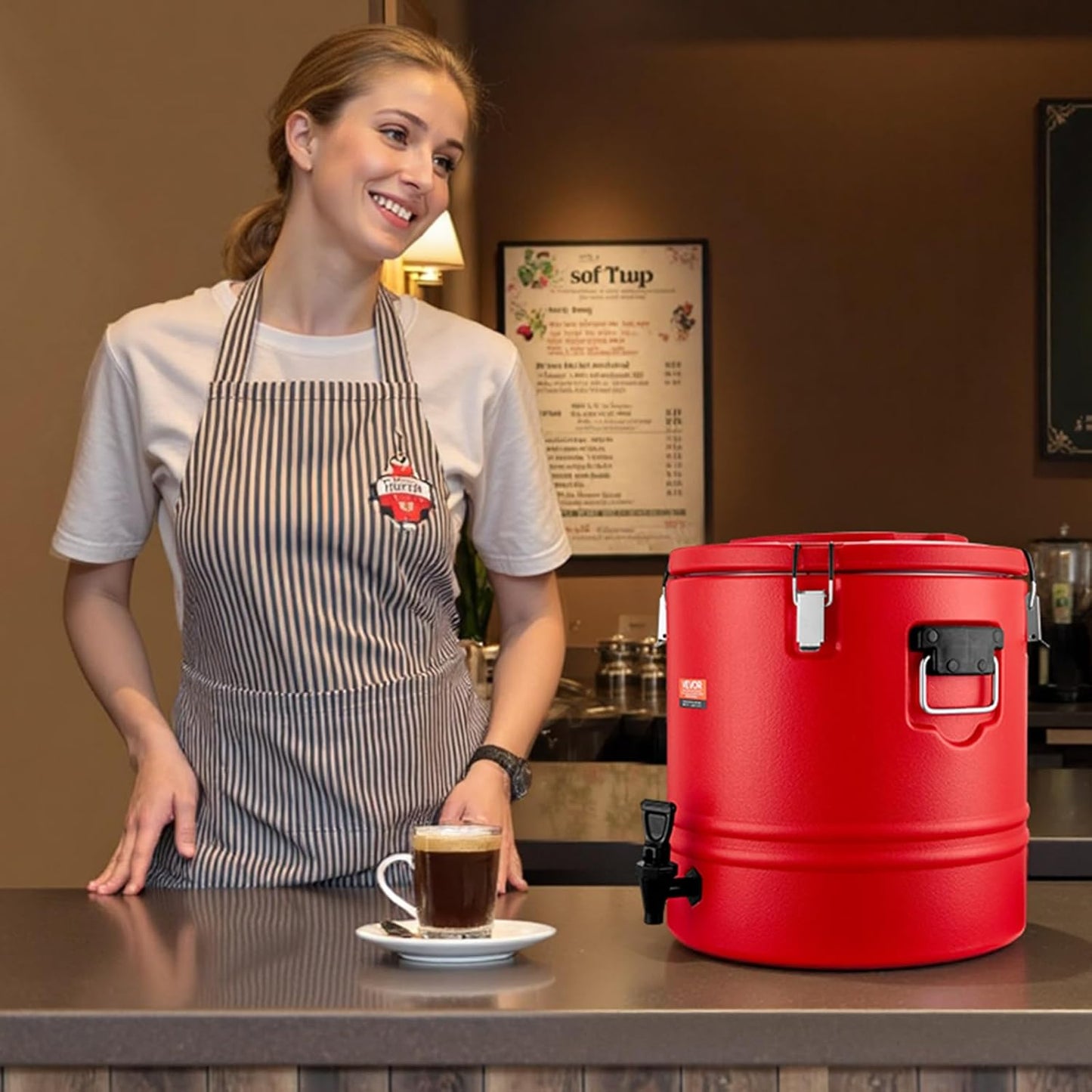 VEVOR Insulated Beverage Dispenser - 8 Gal Thermal Hot & Cold Drink Server with Spigot | Food-Grade 304 Stainless Steel Interior