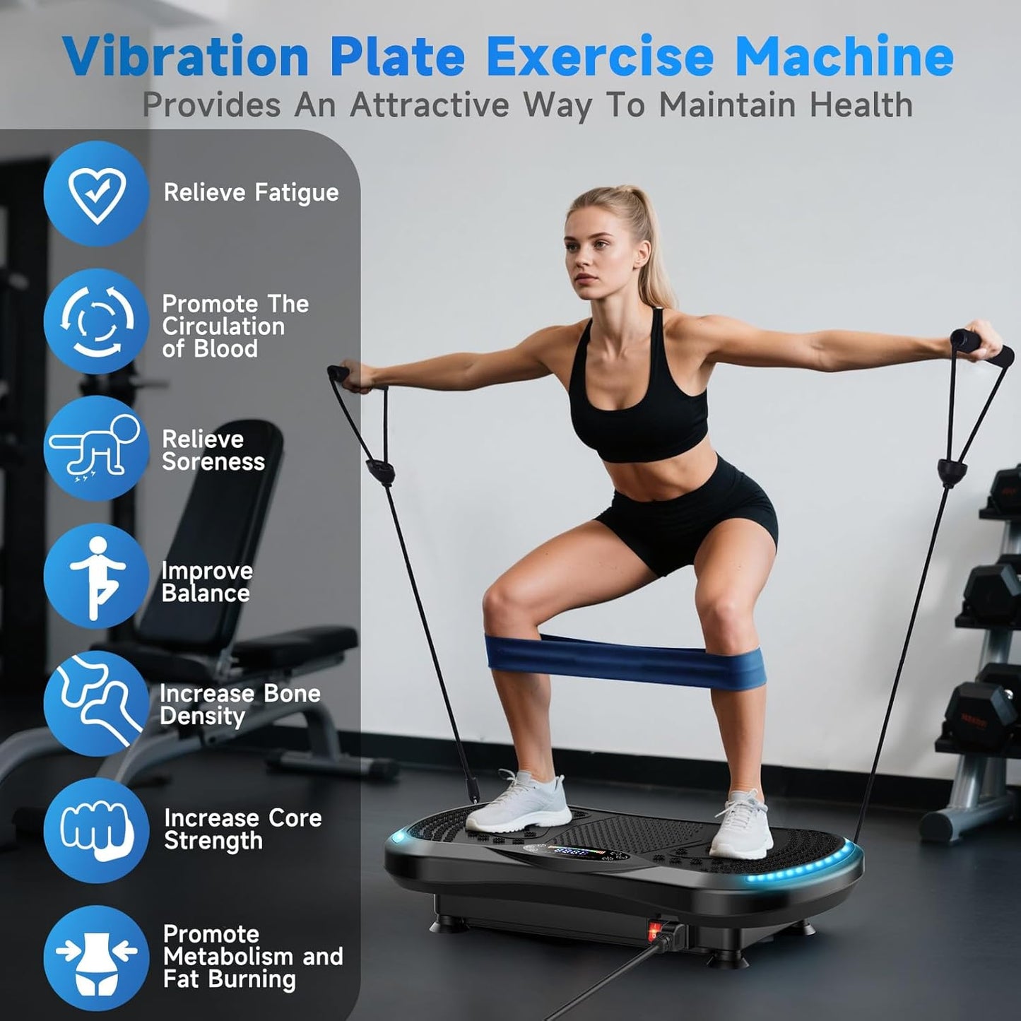 Vibration Plate Exercise Machine - Full-Body Weight Loss & Lymphatic Drainage | 400 Lbs Capacity, 200 Speeds