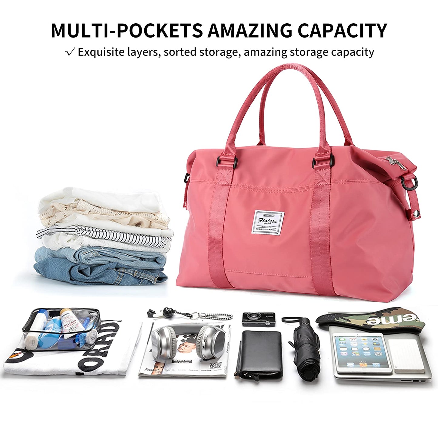 Travel Duffel Bag, Carry On Overnight Weekender Bags for Women