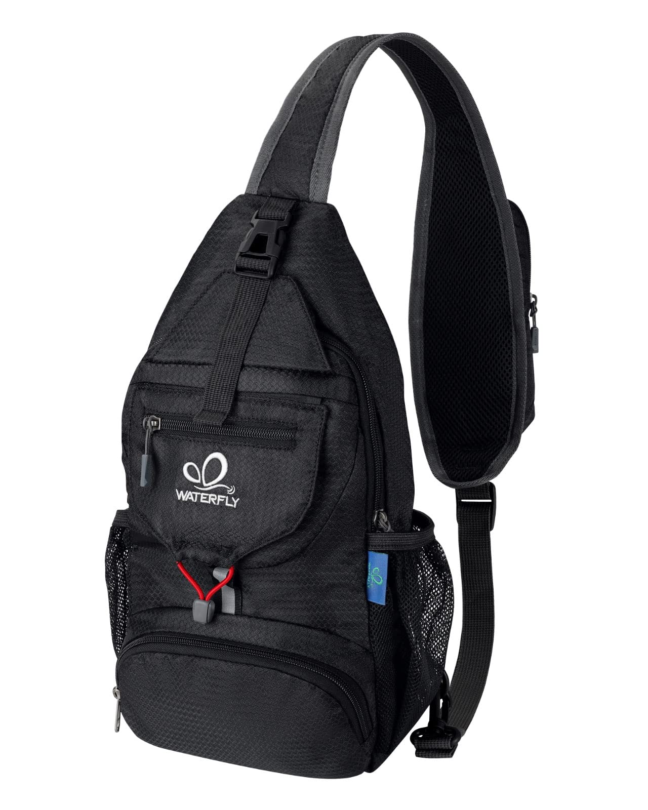 WATERFLY Packable Small Crossbody Sling Backpack Shoulder Chest Bag Daypack for Hiking Traveling