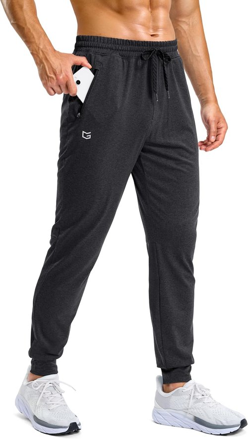 G Gradual Men's Joggers - Stretch Tapered Sweatpants with Zipper Pockets | Quick Dry Athletic Gym Pants