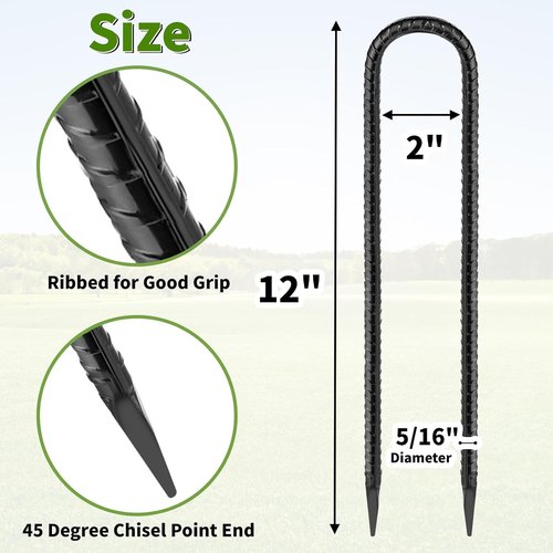 Heavy Duty 12-Inch Trampoline Wind Stakes by [Brand Name] - 8-Pack Galvanized Steel Tie Down Anchors