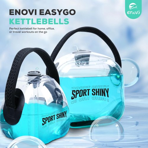ENOVI EasyGo Kettlebells, Foldable Water-Filled Kettlebell, Adjustable Kettlebell (Pyramid, 2-11LB)