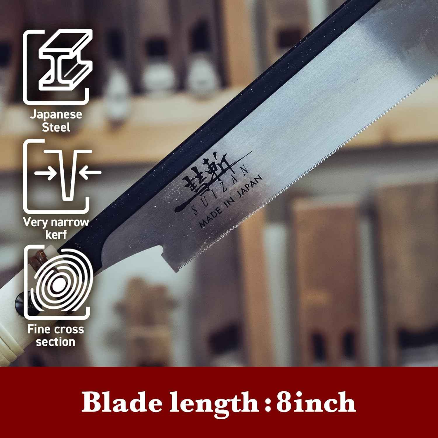 Professional Japanese Dozuki Dovetail Saw 8" - Ultra Thin 0.008" Blade for Precision Woodworking
