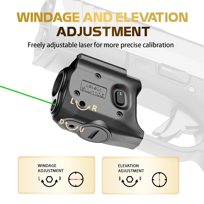 WARRIORLAND Pistol Light Laser Combo Fits Springfield Hellcat Pro, Compact 150-Lumen Trigger Mounted Tactical Weapon Light with Green Laser & White LED, Power Indicator & 3 Light Mode, SLL-110G