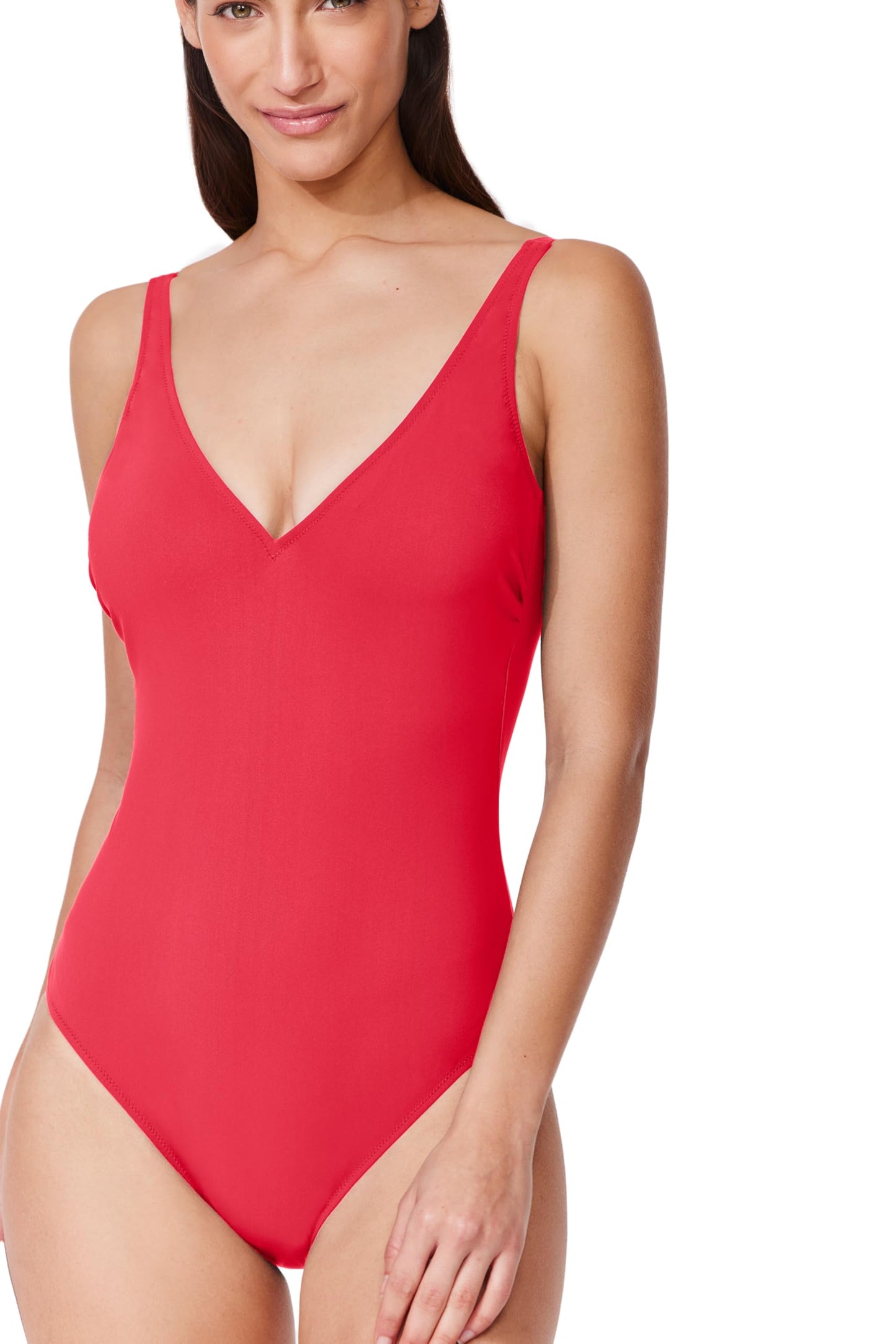 Profile by Gottex Tutti Frutti Women’s V-Neck Scoop Back One Piece Bathing Swimsuit with Adjustable Straps and Tummy Control