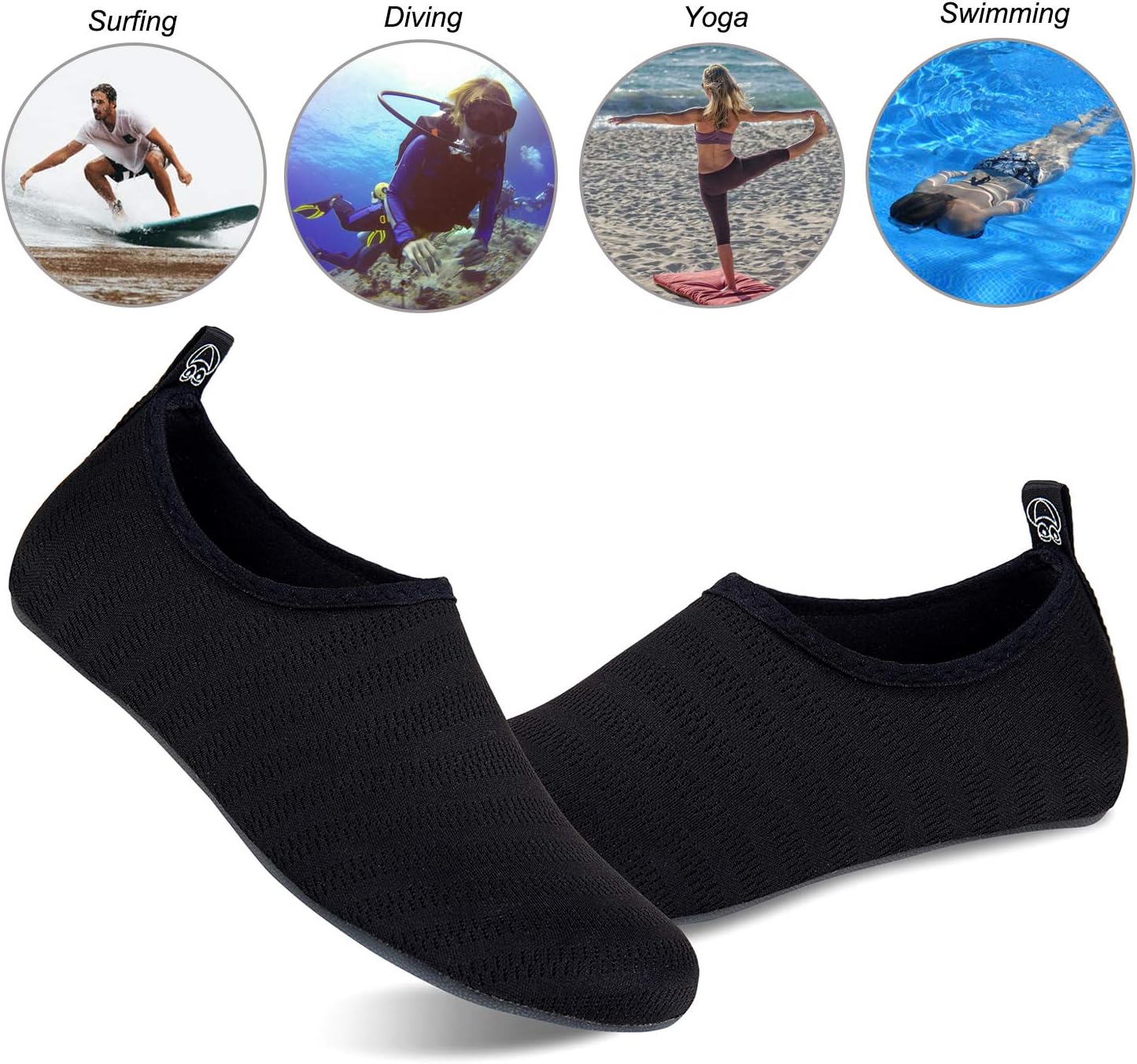 WateLves Water Shoes - Quick-Dry Aqua Socks for Beach, Swim & Yoga - Unisex Translucent Soles