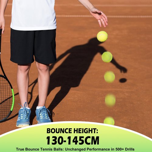 LITIAN 12 Pack Practice Tennis Balls for Beginners – High Elasticity Bulk Tennis Balls for Dog Training, Fetch & Play, with Mesh Carry Bag (Yellow)