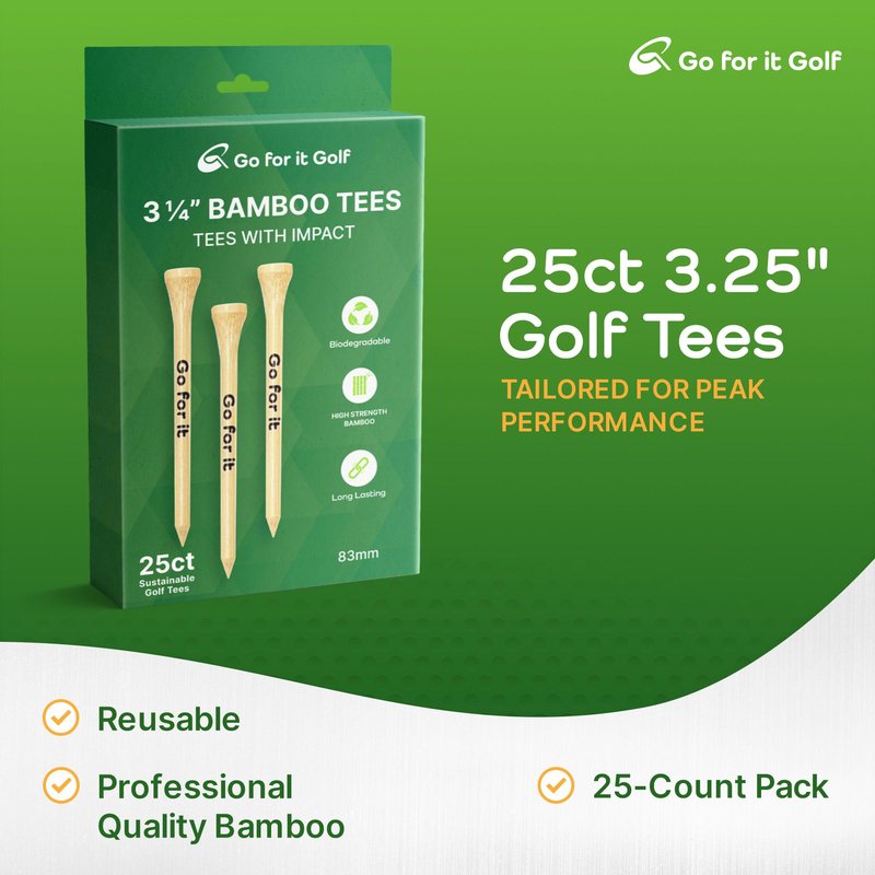 Go For it Golf Kit - Golf Training Accessories for Indoor, Outdoor, or Backyard Practice - Includes a Collapsible, Pop Up Chipping Net and 25ct of 3.25" High Strength Wooden Golf Tees