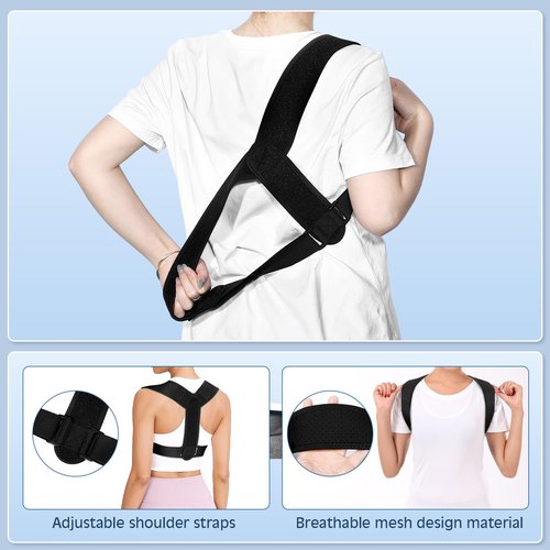 sundpik 1PCS Posture Corrector for Women and Men, Adjustable Upper Back Brace, Spine Support Straightener, Neck, Shoulder, Back and Lumbar Pain Relief, Comfortable & Breathable