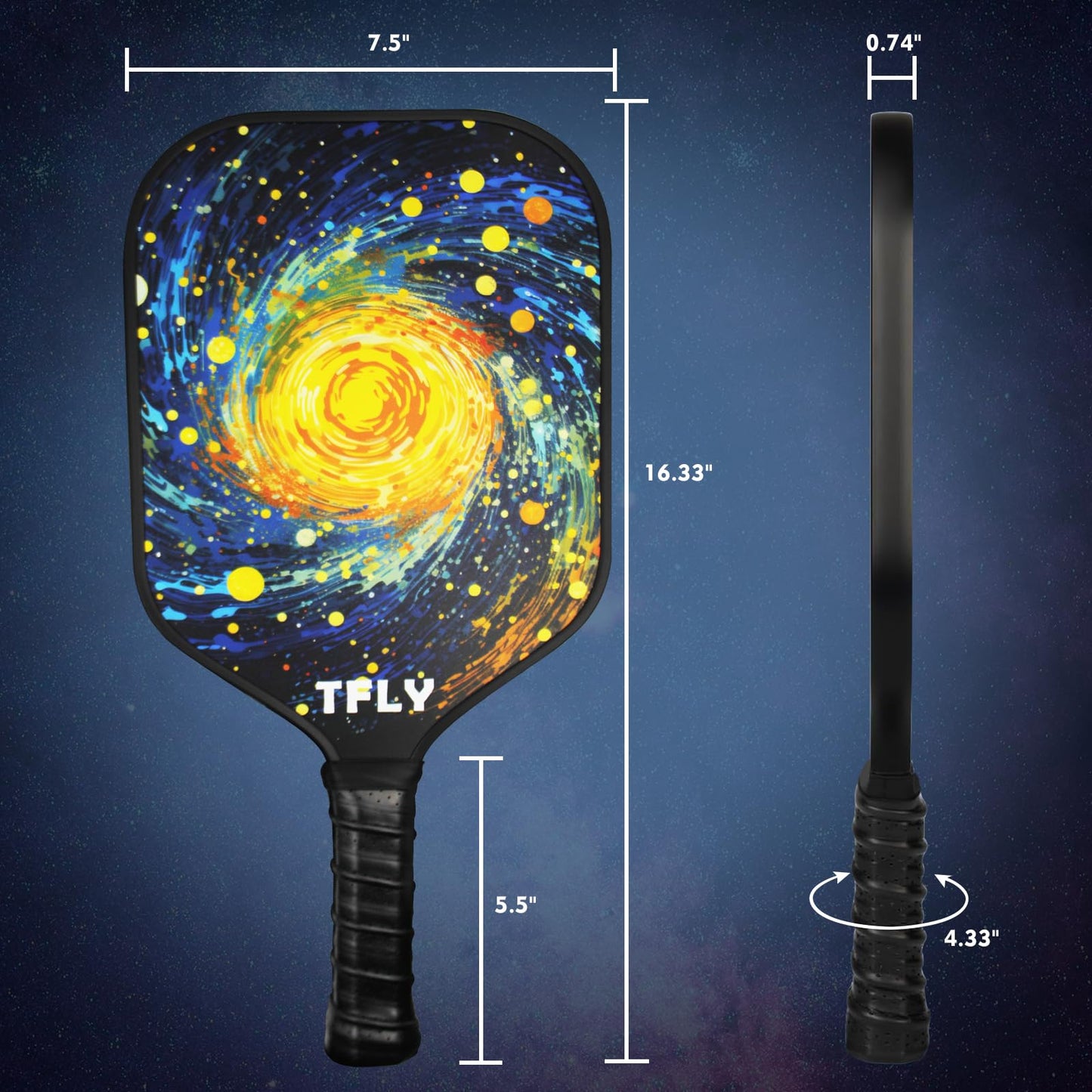 Pickleball Paddles Set of 2, USAPA Approved Lightweight Fiberglass Surface Pickleball Paddles with 4 Balls,Includes Pickleball Carry Bag for Adults, All Skill Levels Indoor & Outdoor