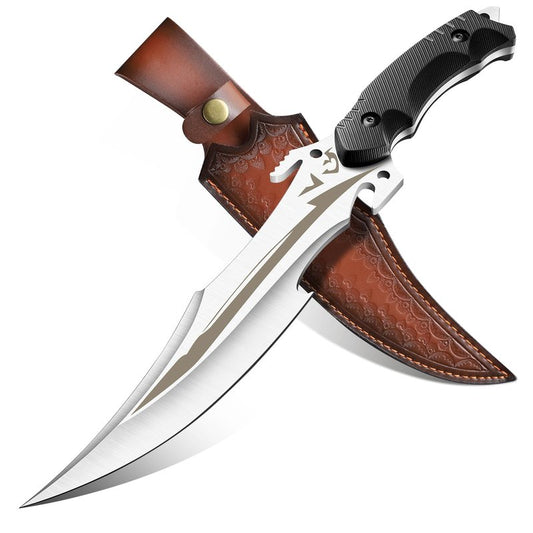 Purple Dragon Fixed Blade Knife with Sheath,440C Steel Full Tang Bushcraft Knife with G10 Handle for Camping, Hiking,Survival & Outdoor Use – Great Gift for Men