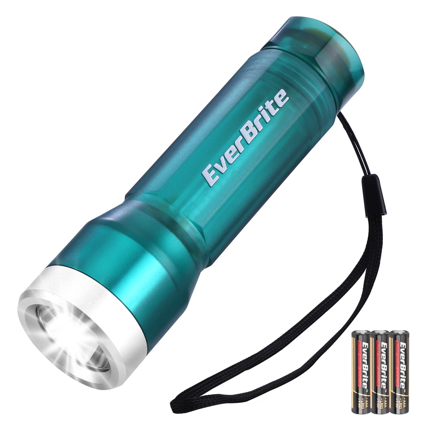 EverBrite Mini Flashlight, LED Flash Light with 3 Modes, 3 AAA Batteries Included, Water-Resistant Small Flashlight for Emergencies and Camping, Blue,1 Pack