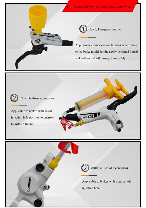 CYCEARTH Bicycle Hydraulic Disc Brake Oil Bleed Kit for All Brakes Shimano,SRAM,AVID,TEKTRO,MAGURA,Hayes,Bike Brake Repair Tool (Upgraded)