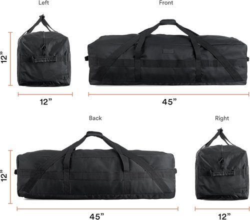 Fitdom 106L Heavy Duty Extra Large Duffle Bag - Durable, Water Resistant, Perfect for Camping & Sports Equipment
