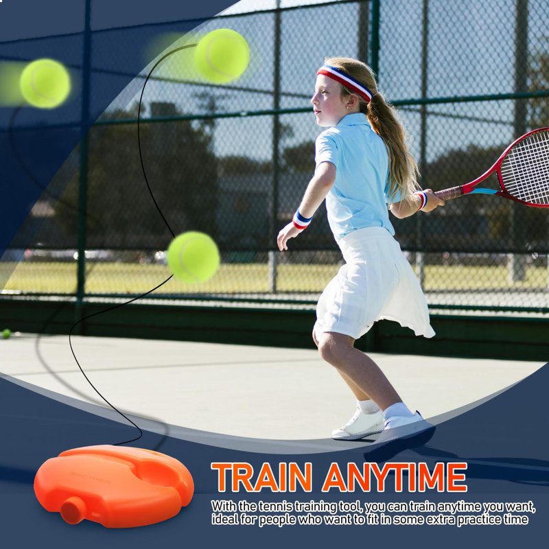 Toddmomy Trainer Rebound Ball with String, Solo Tennis Ball Portable Tennis Rebounder Kit Self Training Badminton Kit for Beginners Sport Exercise