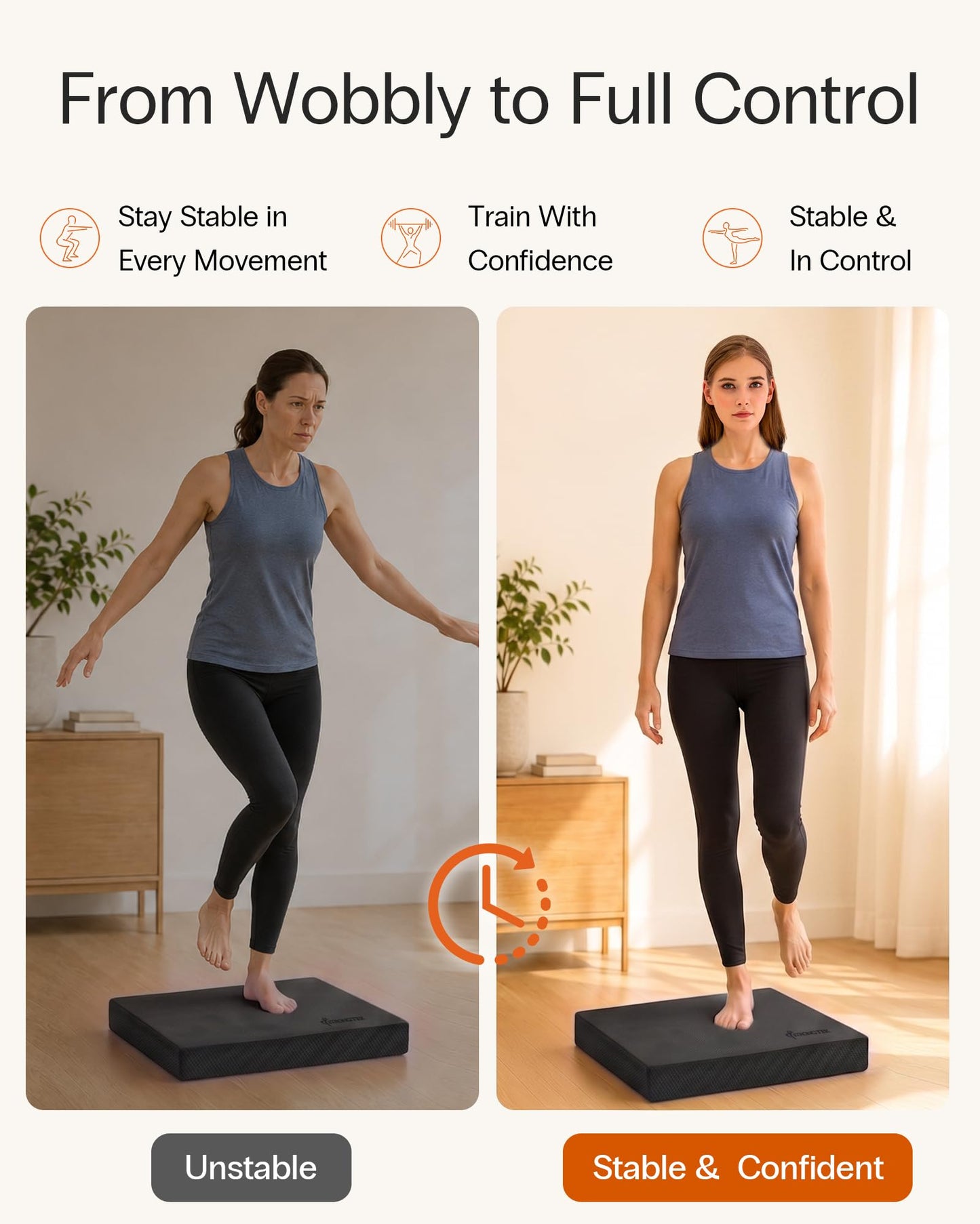 StrongTek Extra Wide Foam Balance Pad for Physical Therapy, 19" X 15.8" X 2.4", High-Density TPE Foam Pad for Exercise, Enhanced Stability, Core Strength, Non-Slip & Water-Resistant, for Fitness, Yoga