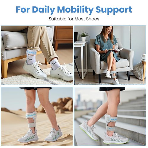 Tairibousy AFO Drop Foot Brace - Drop Foot Stabilizer Brace Foot Drop Brace with Stroke, MS, Hemiplegia, Drop Foot Support Shoes for Assist Walking Easier & Better (L-Right)