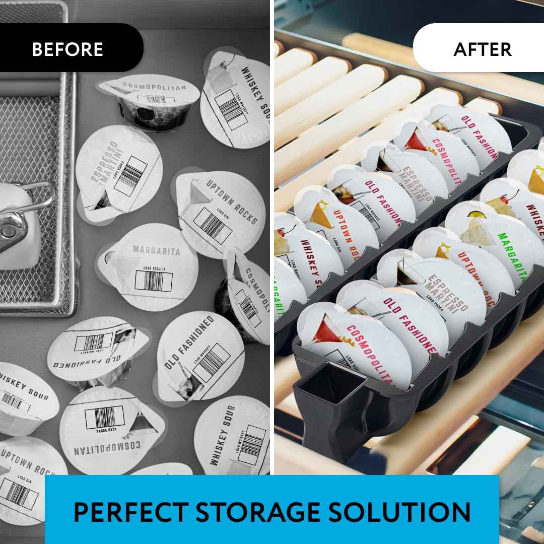 IMPRESA Pod Organizer - Compatible with Bartesian Cocktail Machine & Bar Accessories Organizer - 24-Slot Cocktail Capsules Holder - Secure Loading & Drink Capsule Holder - Plastic, Pack of 3