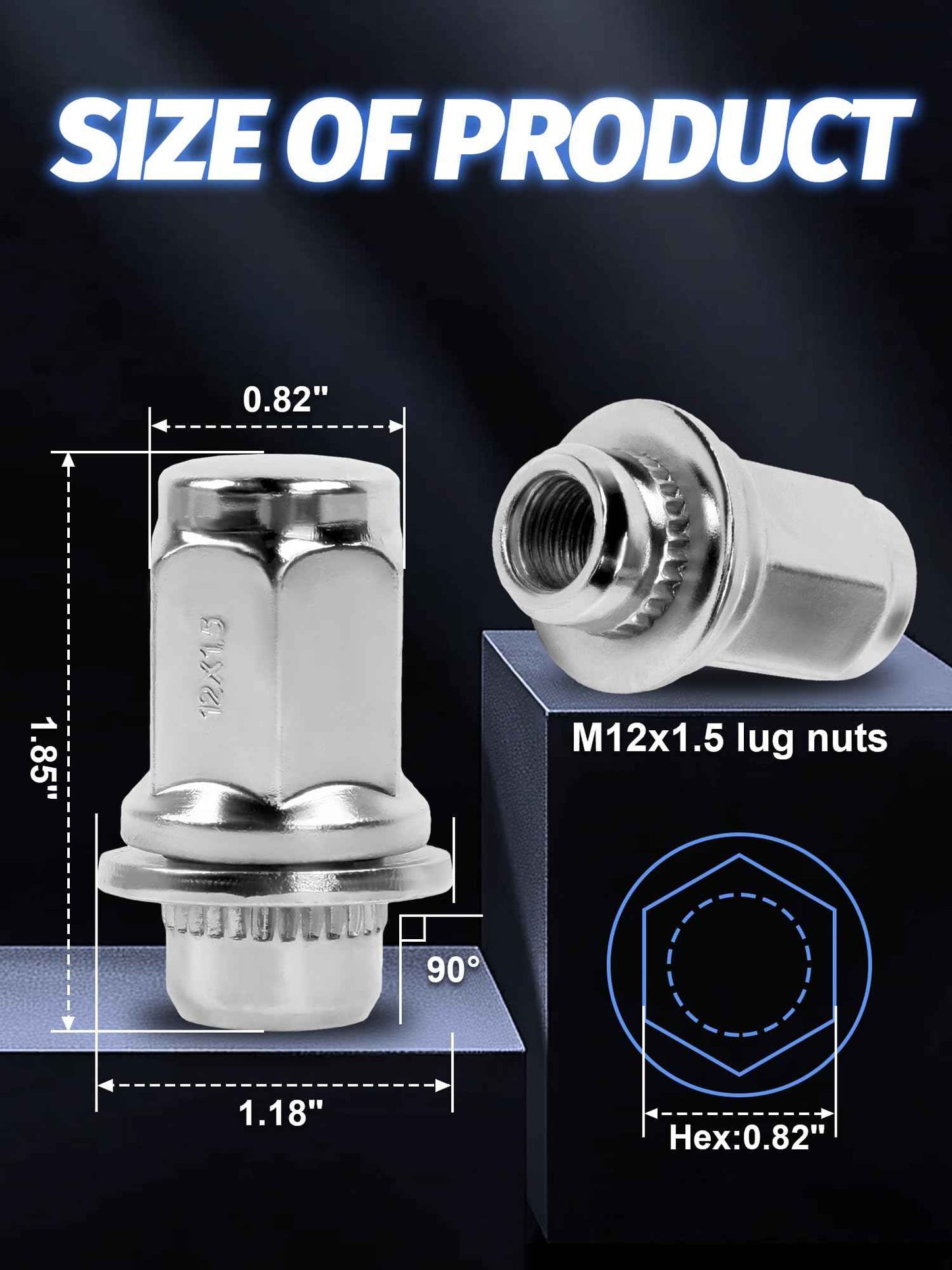 M12x1.5 Lug Nuts OEM Factory Wheel Lug Nuts for Tacoma 4 Runner FJ Cruiser Matrix GX460/ GX470/ SR5 Pre-Runner TRD Off-Road Limited Set of 24 Mag