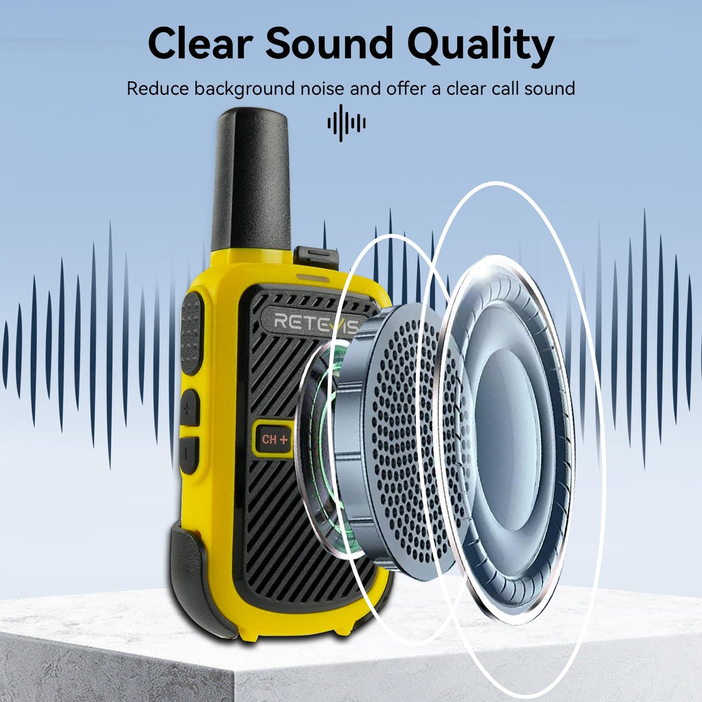 Retevis RT15 Walkie Talkies, Portable FRS Two Way Radios Rechargeable, Durable, Compact, VOX, Key Lock, Mini Walkie Talkies for Adults and Kids, School Family Outdoor Travel Camping Hiking (3 Pack)