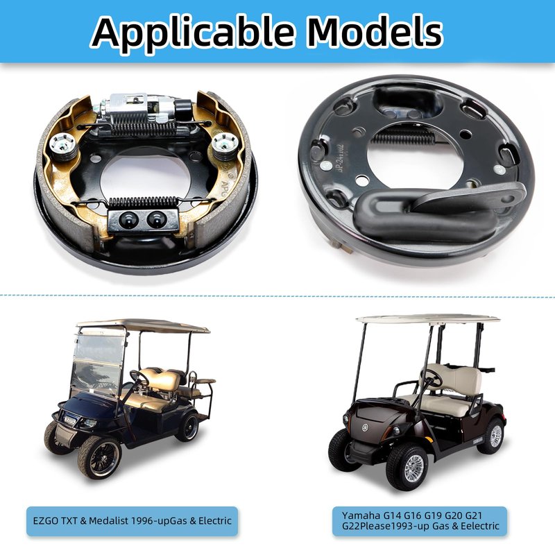 DIYOLFALL Brake Assembly Kit for EZGO TXT PDS & Yamaha G14-G22,Golf Carts Complete Set with Brake Shoes Fits Driver & Passenger Sides, OEM# 70998-G01, 70998-G02