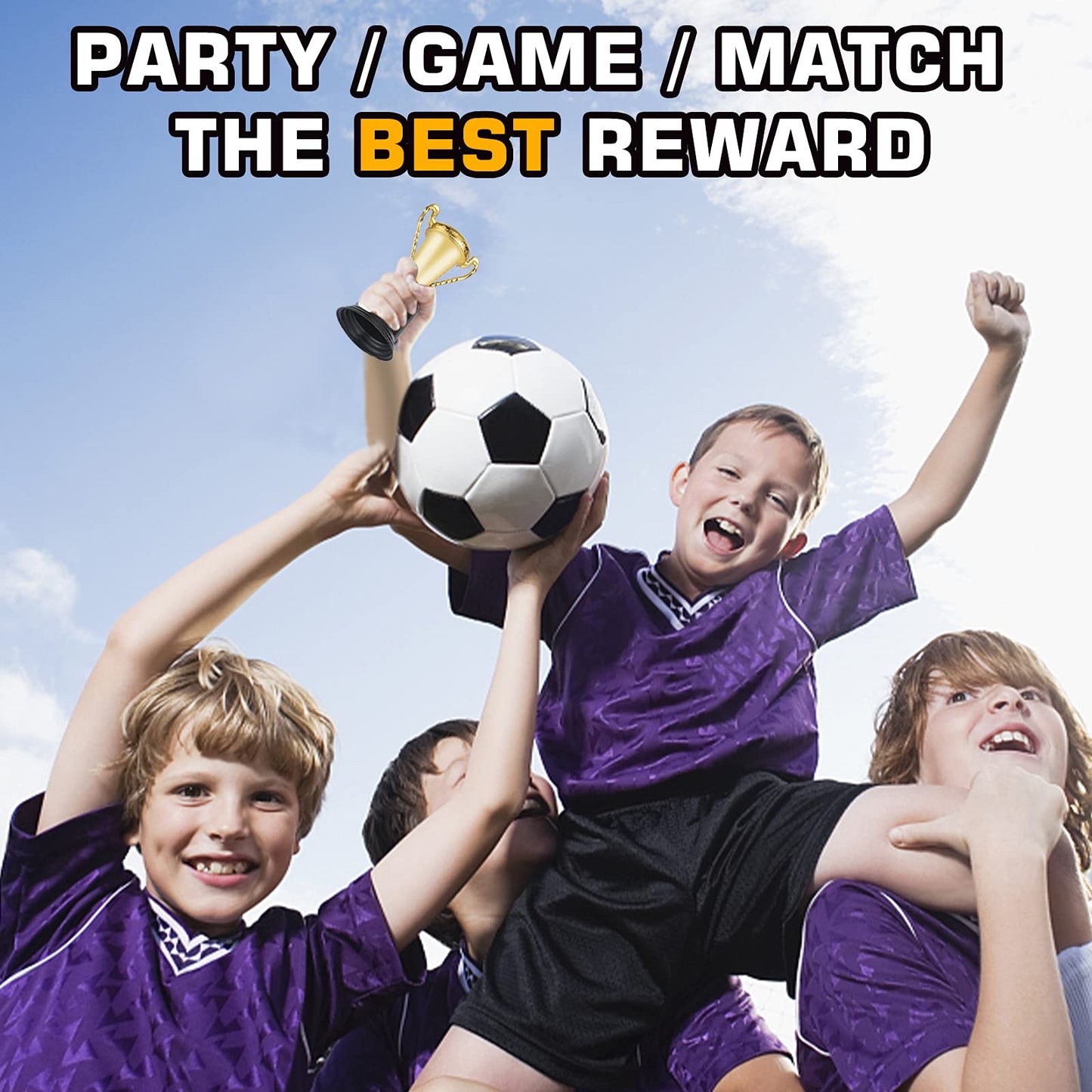 24 Pack Gold Award Trophy, 5 Inch Plastic Golden Mini Trophies Cup For Halloween Party Favors, Kids Classroom School Rewards, Competition Or Celebration Awards Props, Sports Tournament Winning Prizes